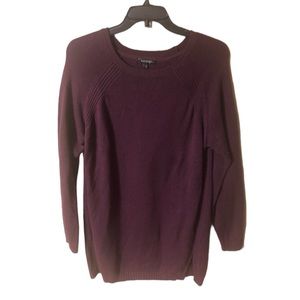 Cowl Neck Long Sleeve Sweater George in Plum Burgundy Purple Red XL